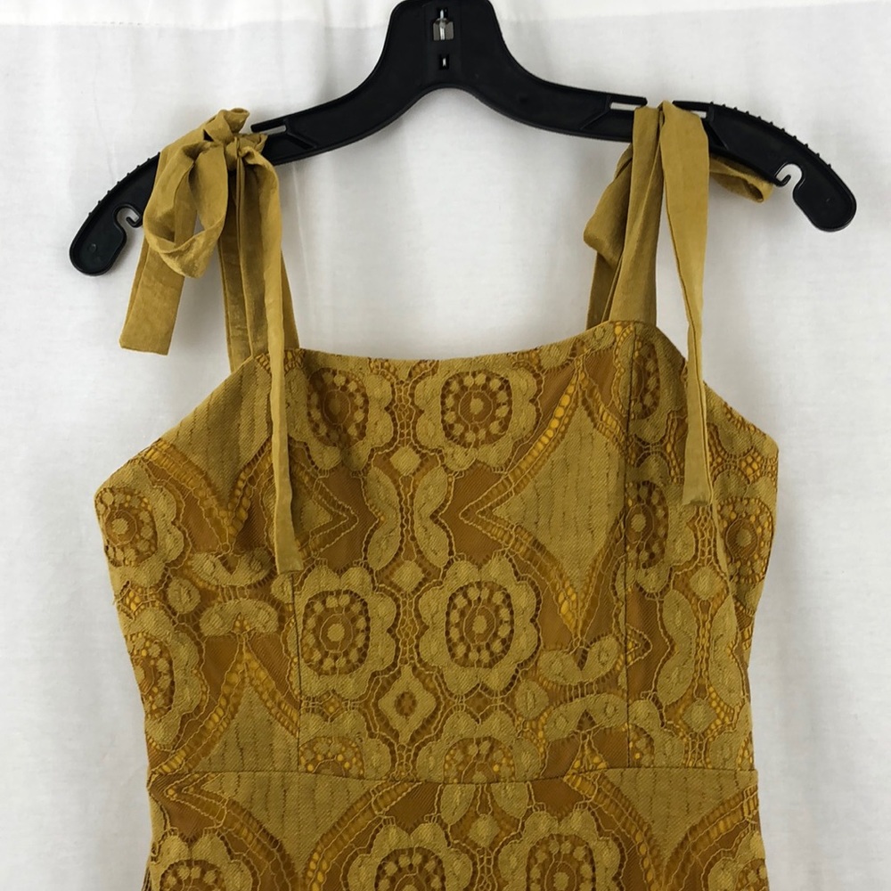 4 Sienna Mustard Lace Sheath Dress - Picture 1 of 5